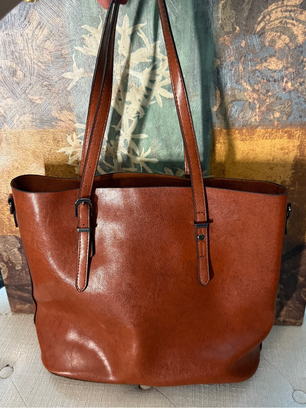 Classic Brown Leather Tote Bag for Women! NWOT! - Picture 2 of 7